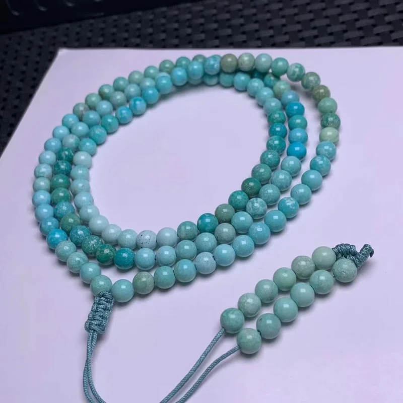 

Natural Raw Ore Turquoise Beads Necklace Wholesale High Porcelain Special Material round and Full