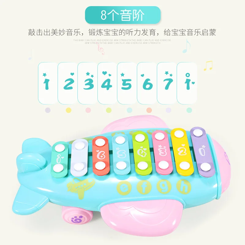 Musical Hand Playing Baby Eight Tone xylophone Piano Baby Educational Musical Instrument Toys 1-2-3 Years Old