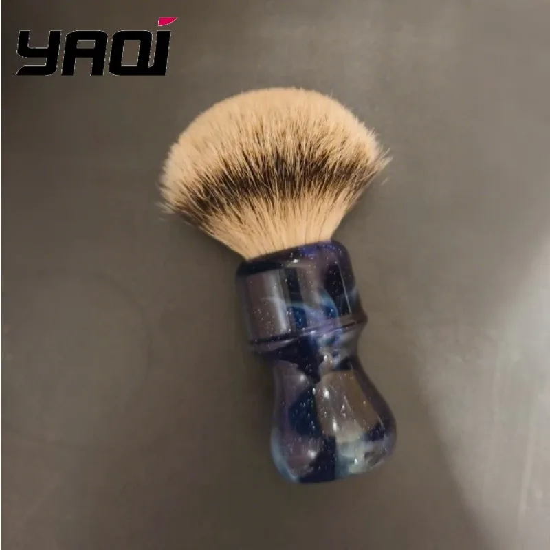 pinceaux-a-raser-pour-hommes-yaqi-24mm-avec-manche-couleur-espace-mysterieux-et-nœud-de-poils-de-blaireau-silvertip