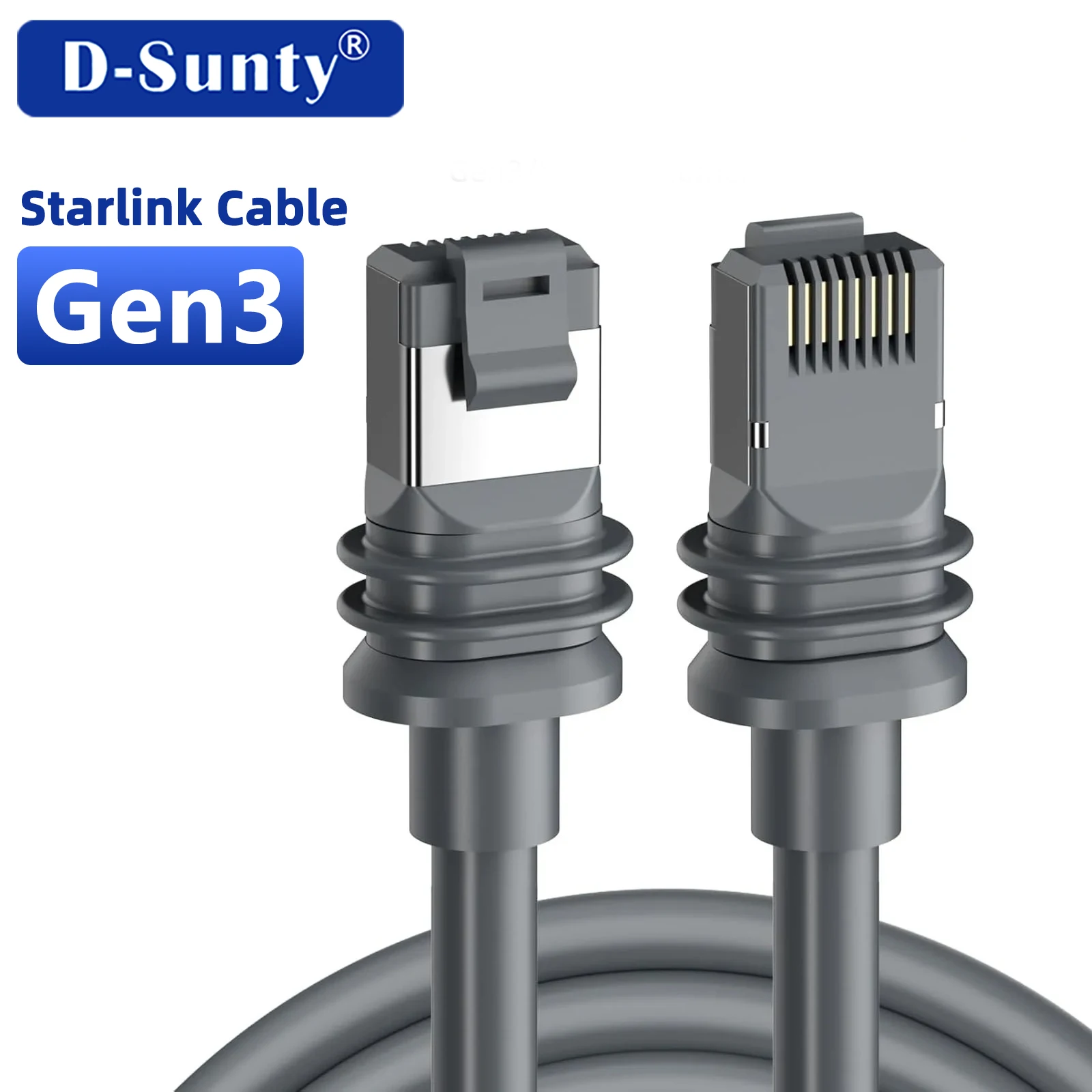 

Маршрутизатор Starlink V3/Gen3, удлинитель кабеля Starlink, гигабитный кабель Ethernet, вилка и антенна для спутникового кабеля Starlink, водонепроницаемый на открытом воздухе