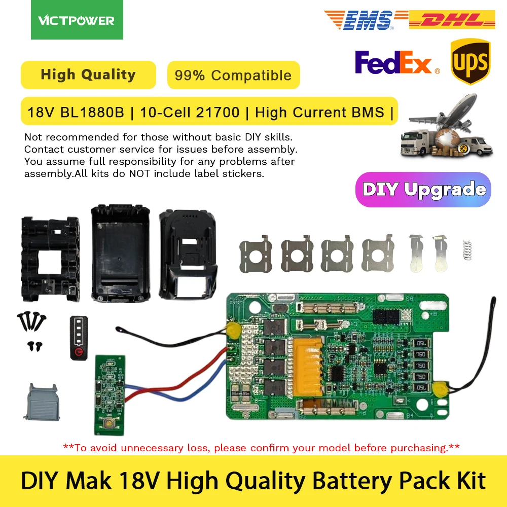 mak-18v-bl1880b-80ah-5s2p-21700-リチウムイオン用交換バッテリーキット、5mos-バランシング保護ボード付き、lxt-電動工具用