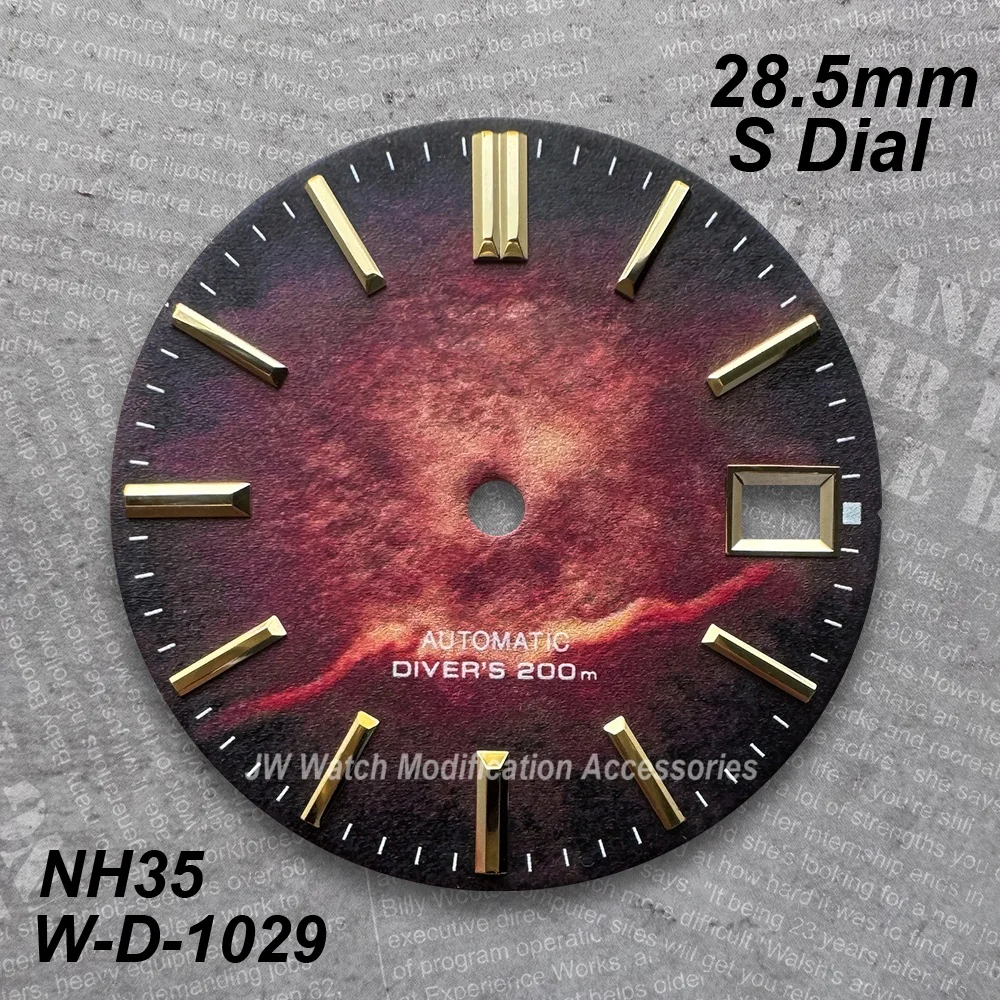 28.5mm S Logo Colorful Dial Suitable For NH35/NH36 Movement Quality Applied Index Riveted Watch Modification Accessories