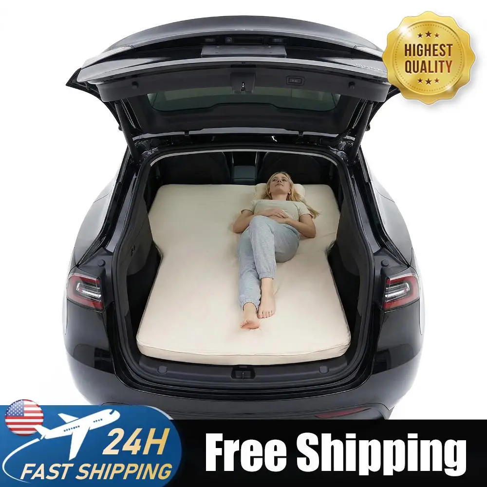 

For Tesla Model Y Folding Air Mattress with Air Pump Back Seat Air Mattress 440LBS Load Capacity 2.36In Thick for Job Shifts/Nap