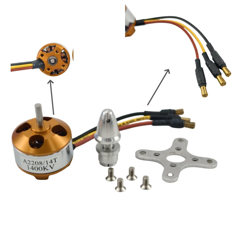 Gran oferta de motor sin escobillas XXD A2208 2208 1000KV 1100KV 1400KV 1800KV 2600KV para drones multirotor de ala fija de avión RC