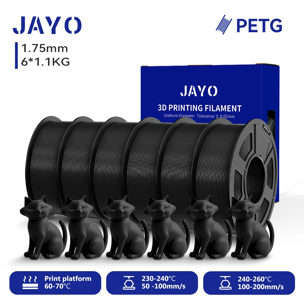 JAYO 3D PETG/ High Speed Matte PETG / PLA Classic Printer Filament 1.75mm 3D Printer Filament 6.6KG Neatly Wound PETG for 3D image 3