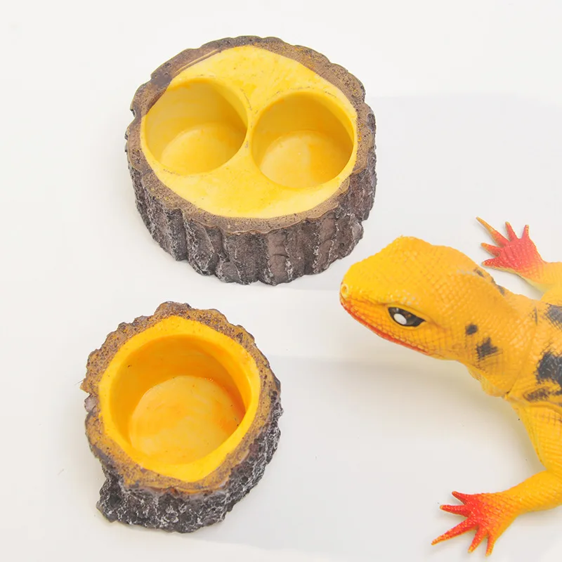 

Reptile Resin Feeder Ledge Reptile Food Water Dish Feeding Bowl Tank Terrarium Decor Accessories for Lizard Gecko Chameleon Pets