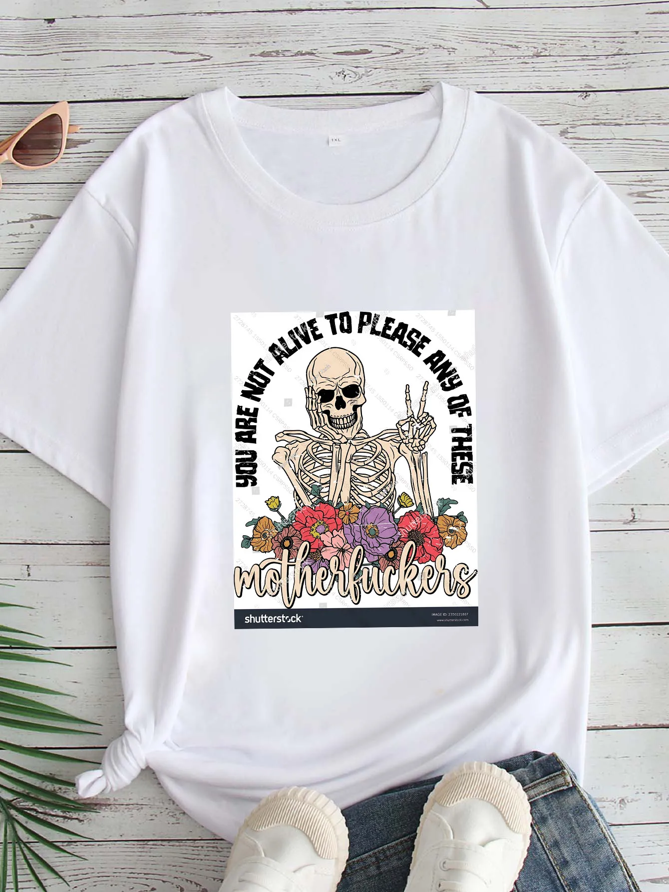 

Женская футболка большого размера с принтом, круглым вырезом и короткими рукавами, размеры 1-7XL, удобный повседневный топ в европейском стиле