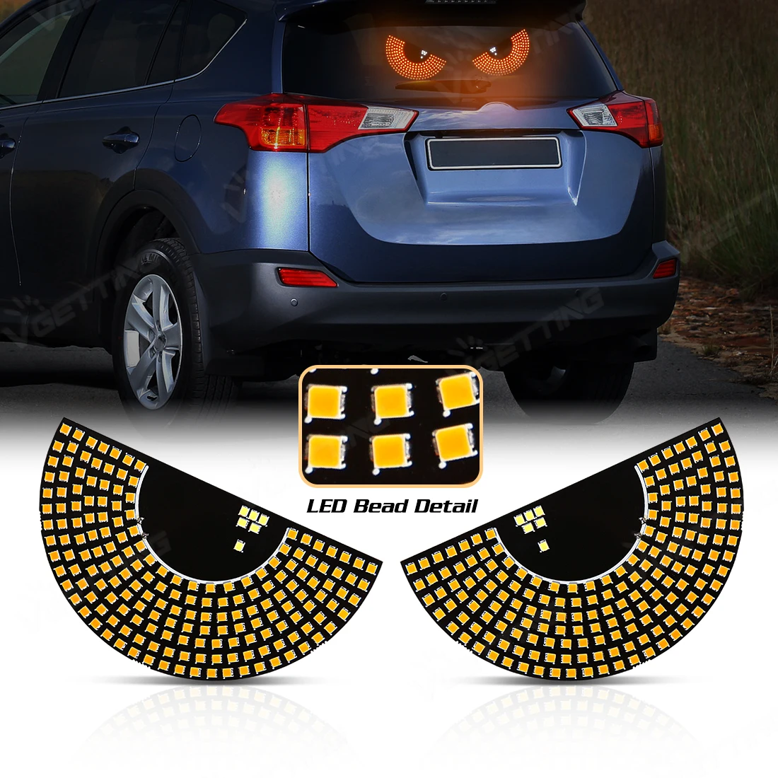 

2 шт. светодиодный светильник для номерного знака Devil's Eye для универсального авто мотоцикла грузовика модифицированное украшение USB заднее окно автомобильные аксессуары