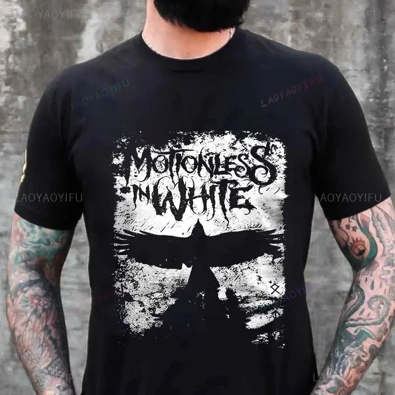 New Summer Cool Harajuku High Quality Cotton T Shirts Motionless in White Infamous Crow Short Sleeve Funny Men's Women T-Shirt