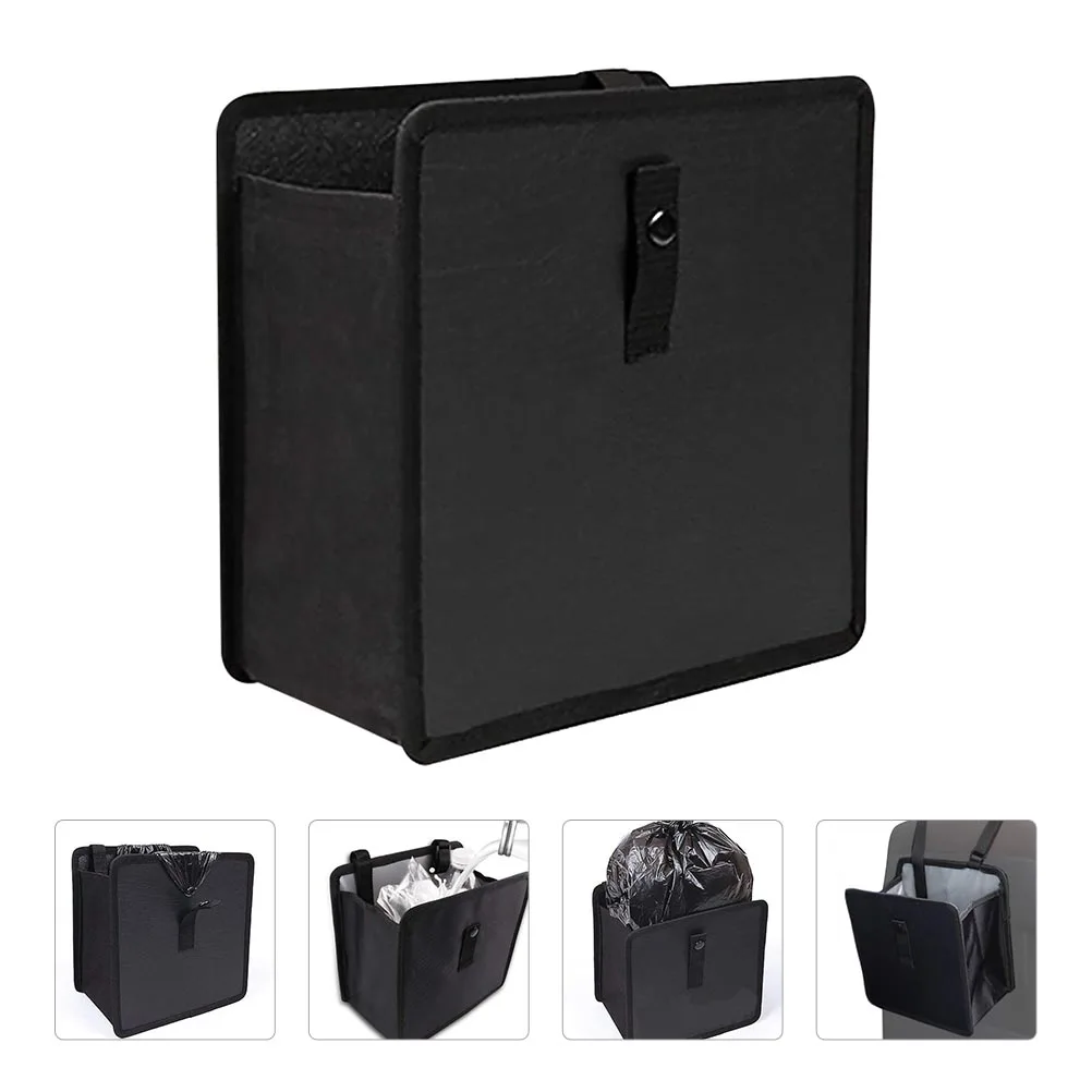 

Car Trash Can Oxford Cloth Foldable Garbage Storage Organizer Seat Back Lightweight Portable Foldable Waste Container Car