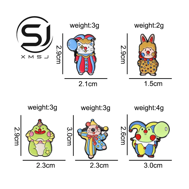 Custom Cute Circus Clown Badge, Clothing & Bag Accessory Pin, School Company Club Logo Design, Bulk Custom Manufacturing with Di