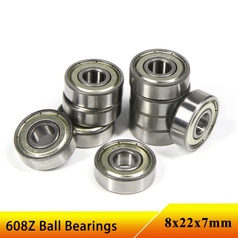 2~100pcs Ball Bearings 608Z Deep Groove Miniature Bearings For Skateboard Scooter High Carbon Steel Single Row Bearings