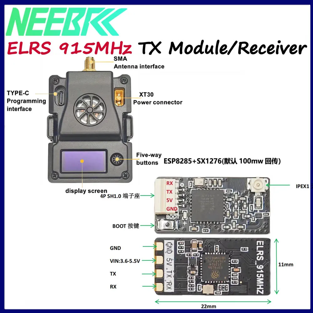 

ELRS 915MHz TX Module Transmitter Kit ExpressLRS Crossfire High-frequency Receiver for FPV Quadcopter Long Range Drone DIY Parts