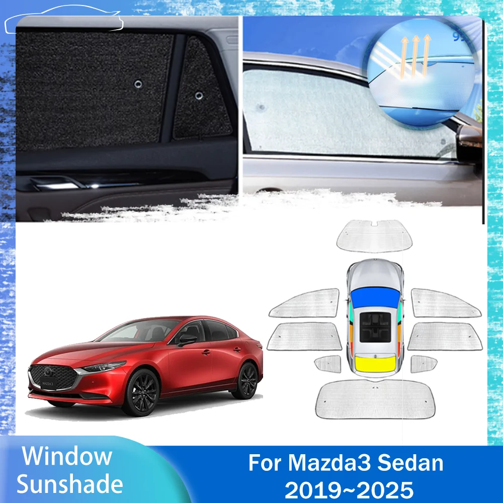 

For Mazda3 Sedan BP 2019~2025 2020 2021 2022 Car Skylight Sunshade Side Window Windshield Sun Shade Protector Parasol Accessorie