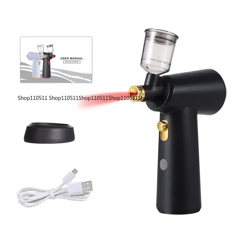 New Arrival Compressor Auto Handheld Airbrush Rechargeable Cordless Airbrush for Barber Nail Art Makeup