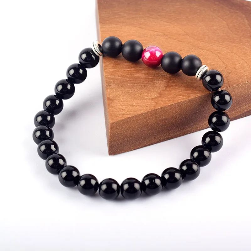 Retro Natural Stone Onyx Beads Bracelet Homme Body Slimming Women Health Care Therpy Jewelry Tiger Eye Charm Bangle for Man