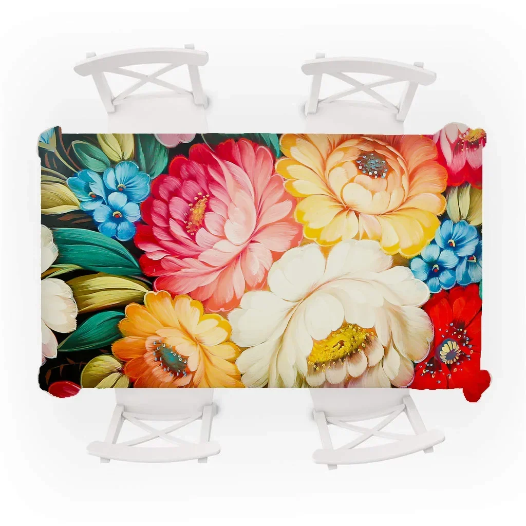 Bunte Blumen Muster Tischdecke Home Küche Esstisch Antifouling Tischdecke Hochzeit Dekoration Kaminsims Mesa Waschbar