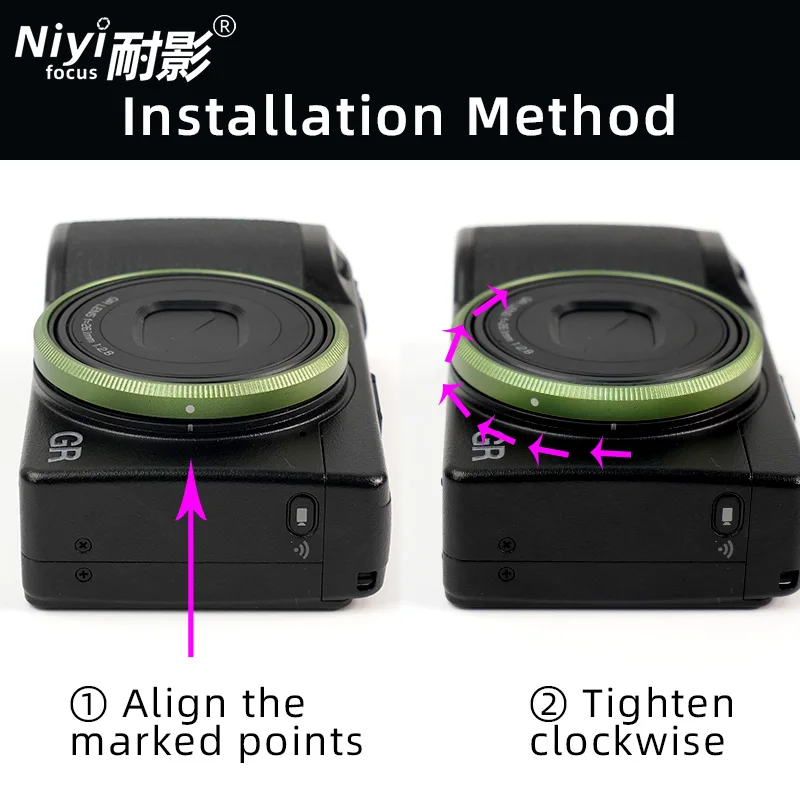Aluminium Alloy Lens Decoration Ring Cap Replacement for Ricoh GR II GR2  Multi Colours Stylish Camera Lens Bezel Protector Ring view 3