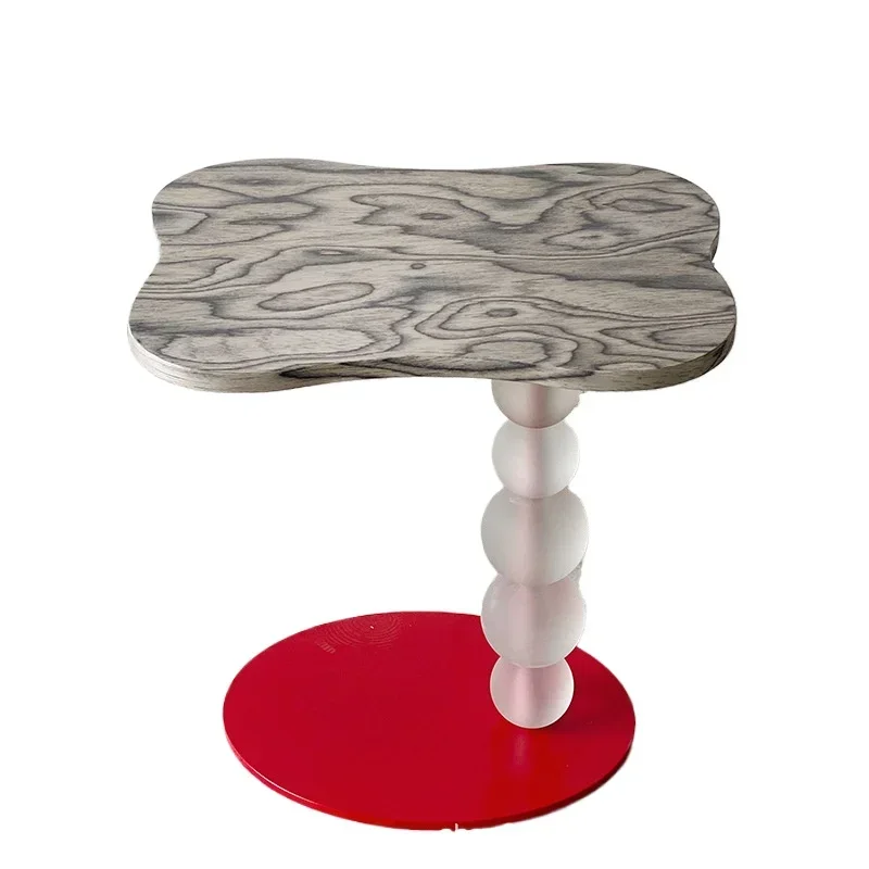 Niche light luxury, wood matte, acrylic bead villa hotel modern simple side table