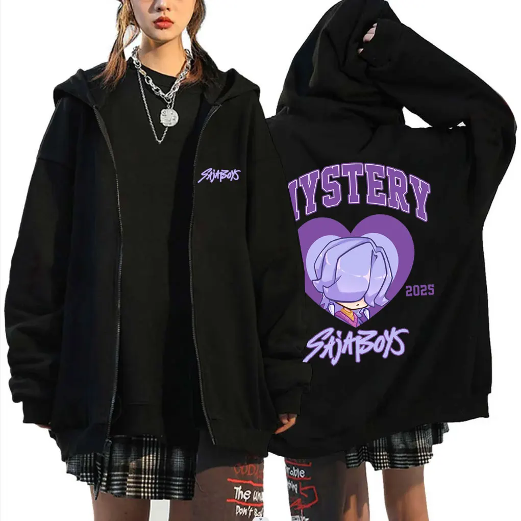

Kpop Demon Hunters Saja Boys Zipper Hoodie Men Women Fashion Cartoon Trend Zip Up Jacket Male Cotton Casual Oversized Hoodies