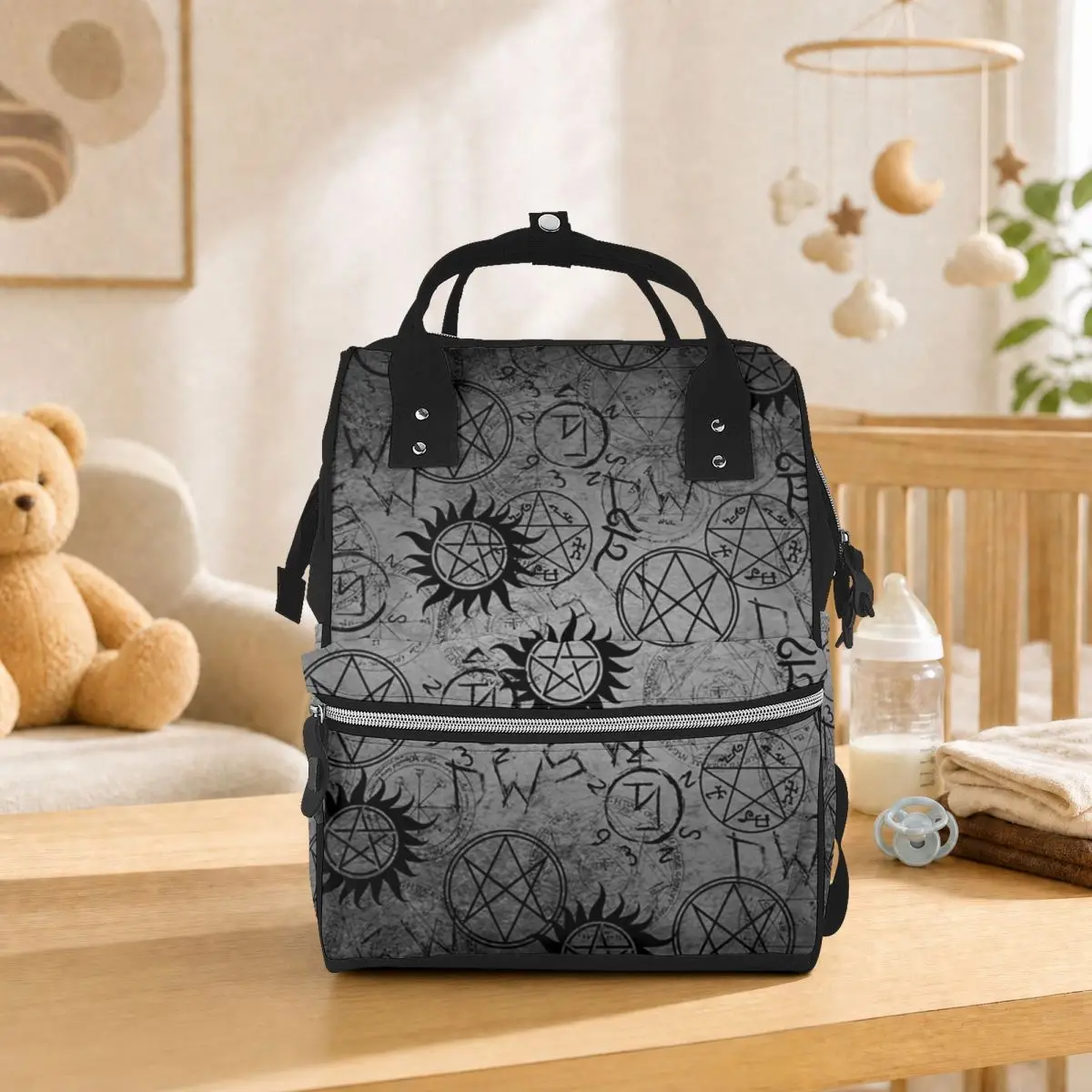 Supernatural Grey Student Backpack School Bag Hiking Travel Daypack for Men Women Bookbag Shoulder Bags
