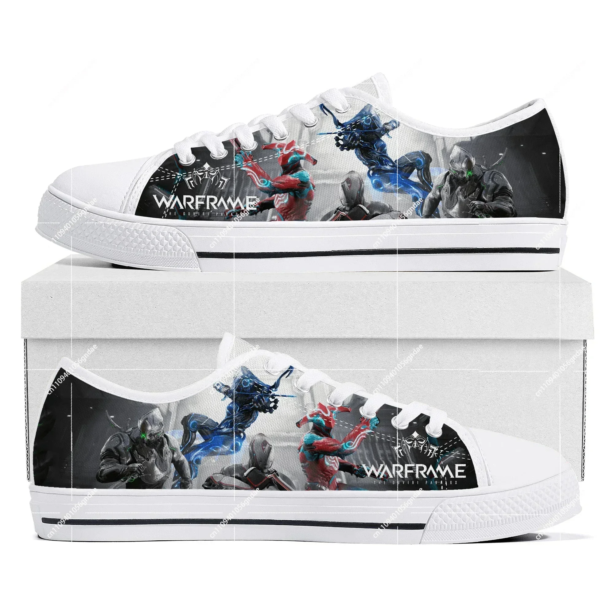 Hot Cartoon Game Warframe Low Top Sneakers Womens Mens Teenager Canvas Sneaker Couple Fashion Custom Built Shoes