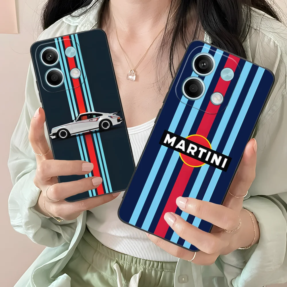 Mobile M-Martinis Phone Case for Xiaomi Redmi Note 13 12 11 10 9 8 7 6 S A Pro Lite Plus 5G Black Smartphone Smart Cellphones