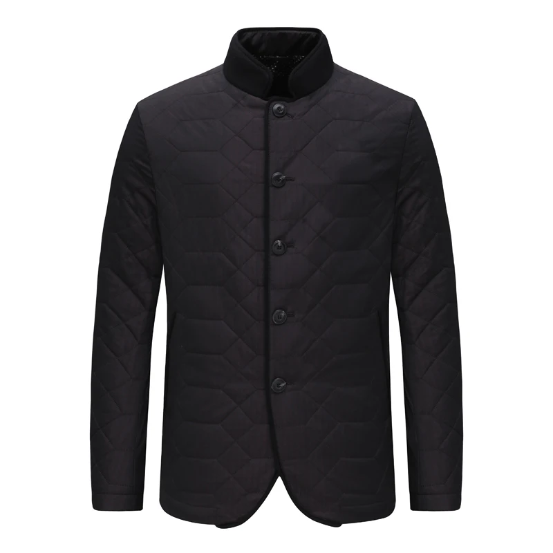 

Men's Casual Cotton Jaet KL93 Straight Button Windproof Autumn Winter Faion Ci Sle Stand Collar Stand Fit Coat