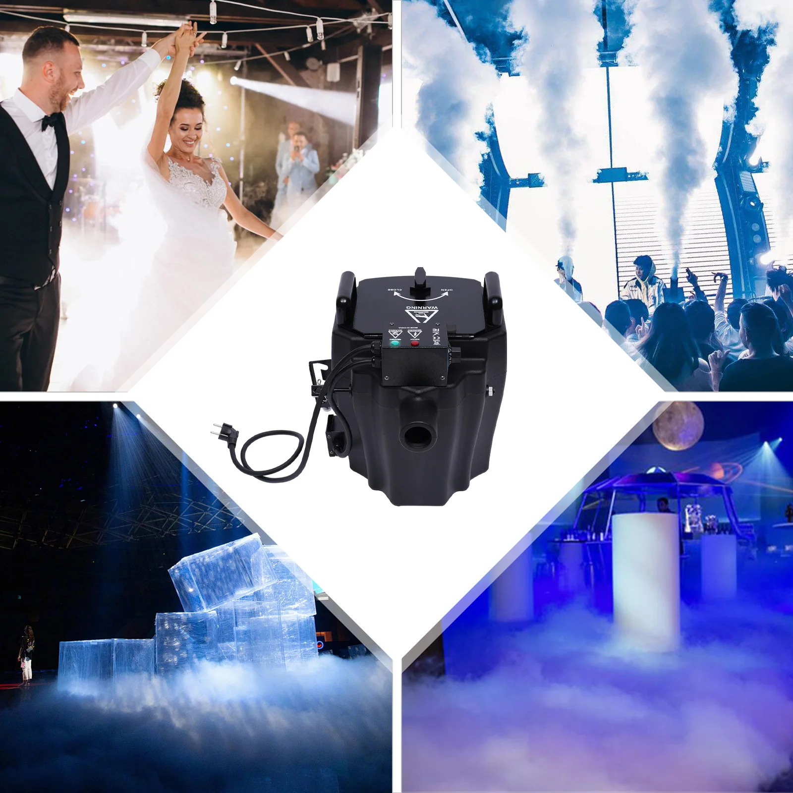 3500 واط آلة الضباب آلة صنع الثلج الجاف DJ آلة صنع الثلج الجاف الضباب الخالق 150m2 غطاء بار آلة دخان الثلج الجاف