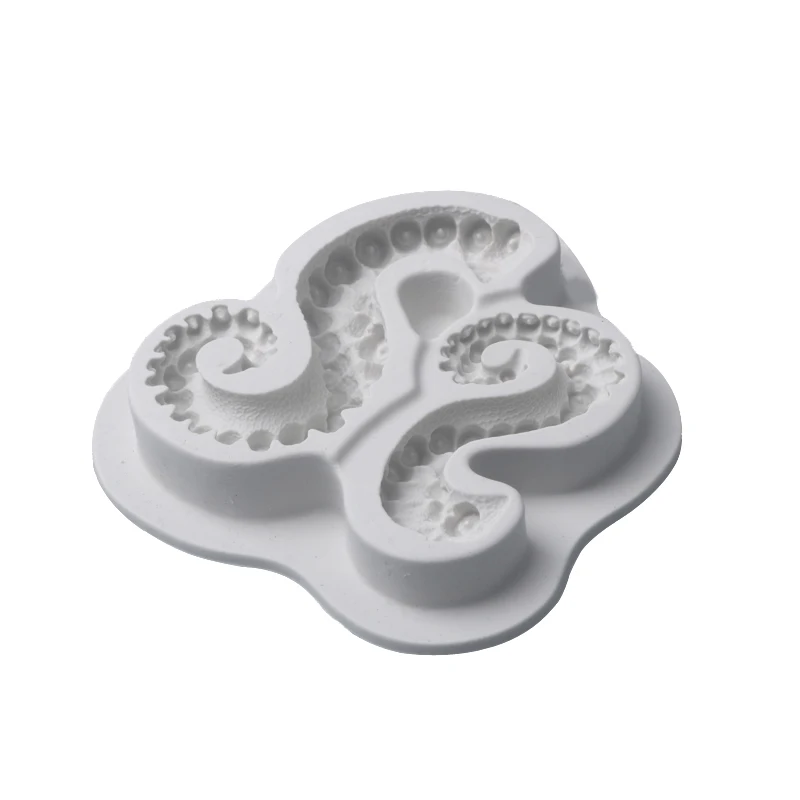 Fondant Cake Moulds Ocean Theme Squid Tail or Octopus Tentacles Design Silicone Cake Molds Food Grade Party Dessert Baking Tools