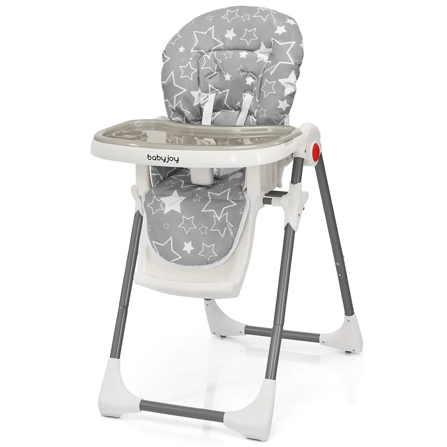 Folding High Chair for Babies & Toddlers, Infant Dining Chair w/Removable Dishwasher Safe Tray, 5-Point Safety Belt,