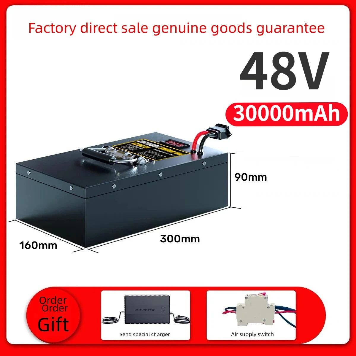 48V 30Ah Ebike Lithium Battery 60V 72V 30Ah 40Ah 50Ah Li ion Battery for 1000W 2000W 3000W Motor Electric Bicycle Bike Scooter