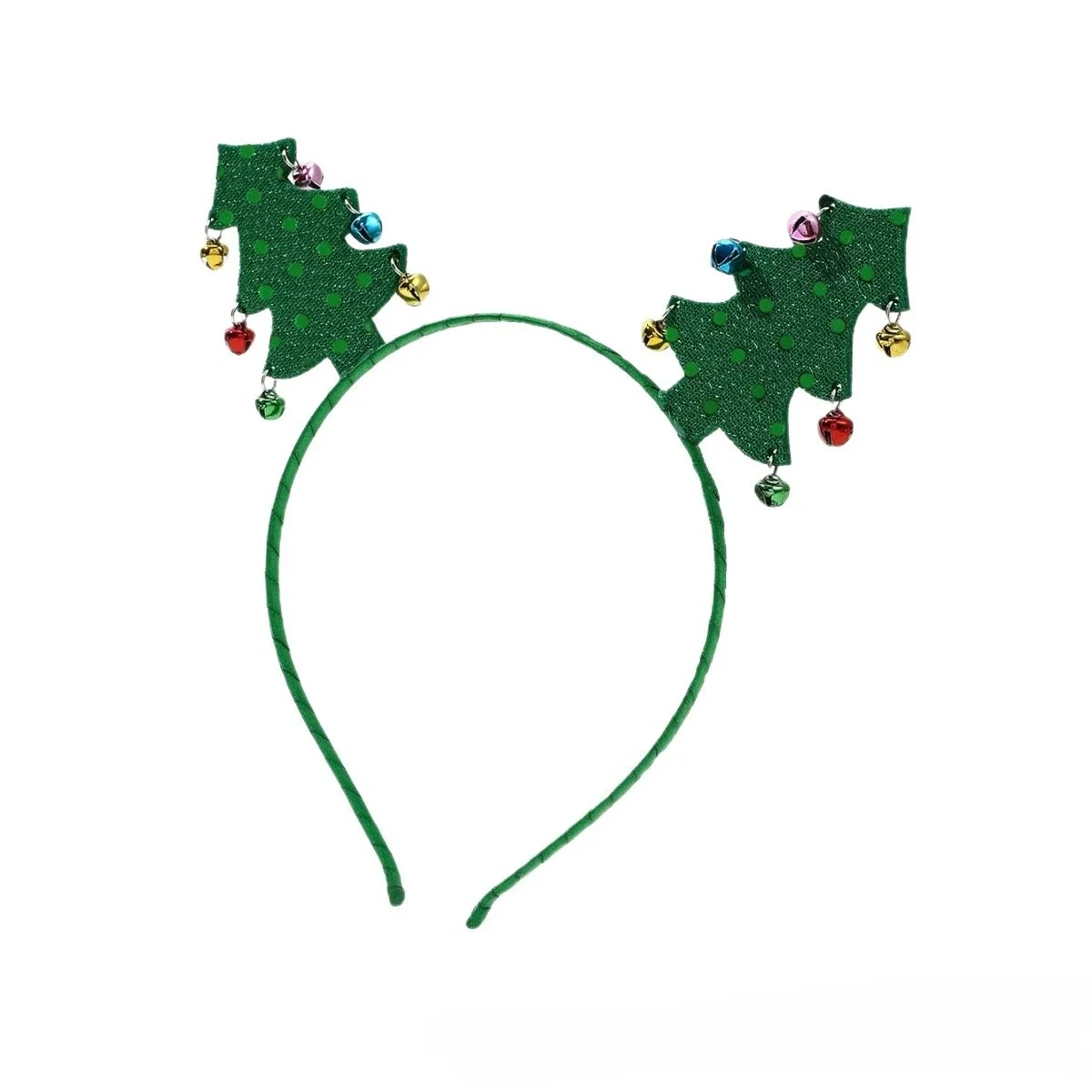 

12pcs Christmas Headbands Tree Hair Bands Green Holiday Party Gift for Women Girl Hair Decoration Accessory