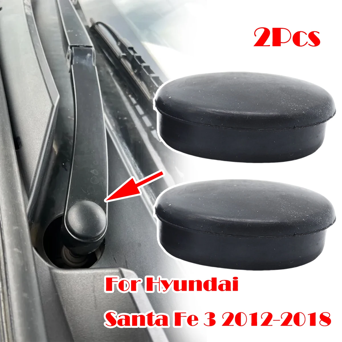 

2/4pc For Hyundai Santa Fe 3 2012-2018 Front Windshield Window Wiper Blade Arm Rocker Bolt Rubber Cap Cover Replacement parts