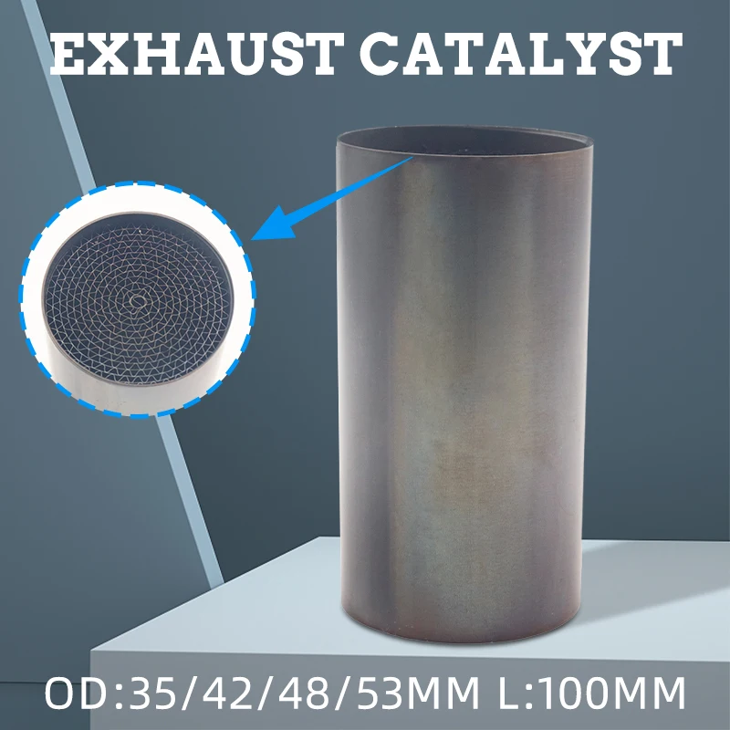 Universal Exhaust Catalyst OD:35/42/48/53mm L:100MM Motorcycle Front Middle Pipe Catalyst Moto Exhaust Muffler Silencer Noise