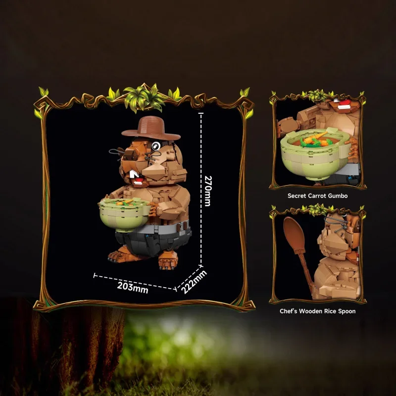 

DK Groundhog, строительные блоки для животных, игрушка, креативная мышь, модель для приготовления еды, головоломка, сделай сам, сборка, кирпичные игрушки для детей, подарок для детей