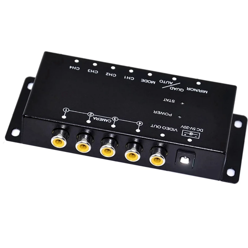 Car 4-Channel Driving Recorder Switcher Control Car Cameras IR Control Switch Combiner Box Fit For 360° Panoramic Image