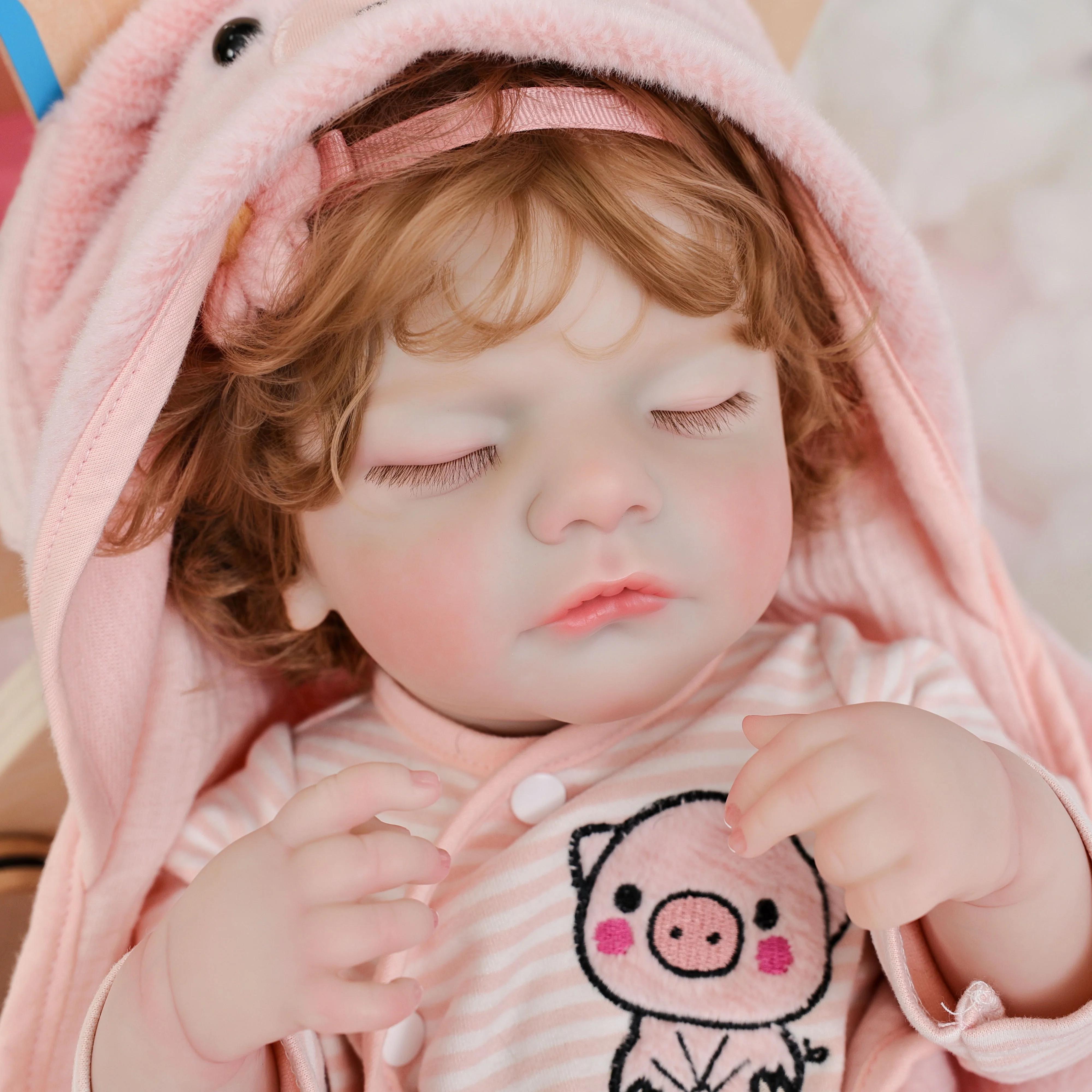 

Cloveray 48 см оригинальная кукла реборн всего тела 22 дюйма виниловая кукла с одеялом ручной работы игрушки для пересадки волос подарок ребенку