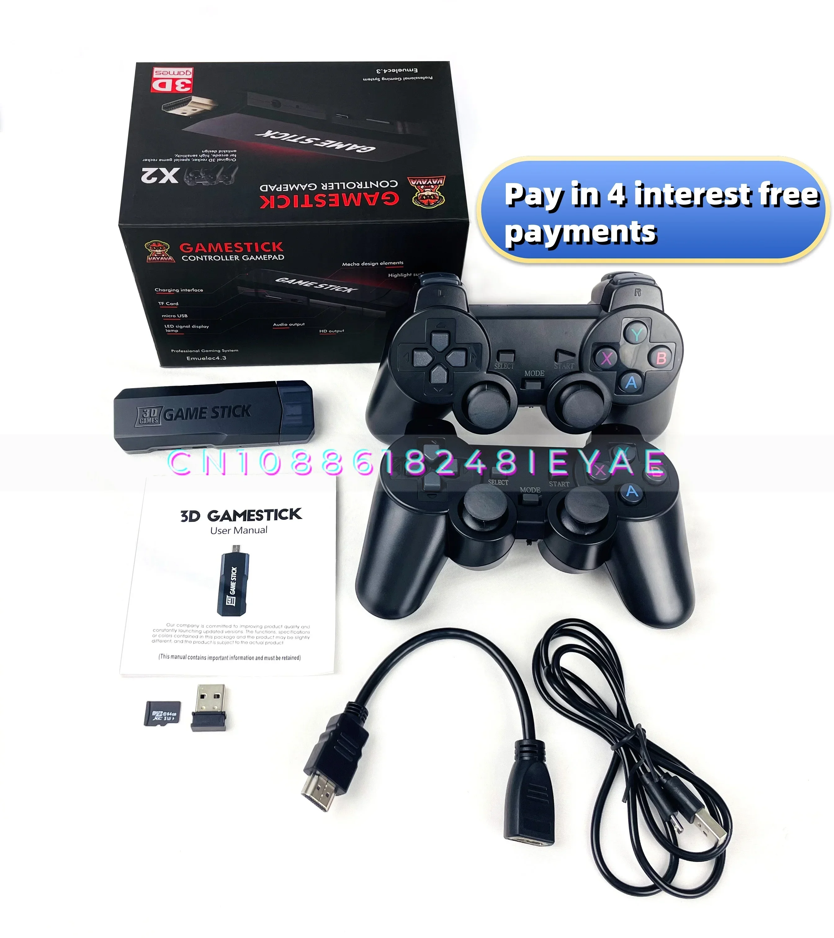 

X2 Plus 128G 40000+ Game GD10 4K Game Stick 3D HD Retro Video Game Console Wireless Controller TV Emulator for Christmas Gift