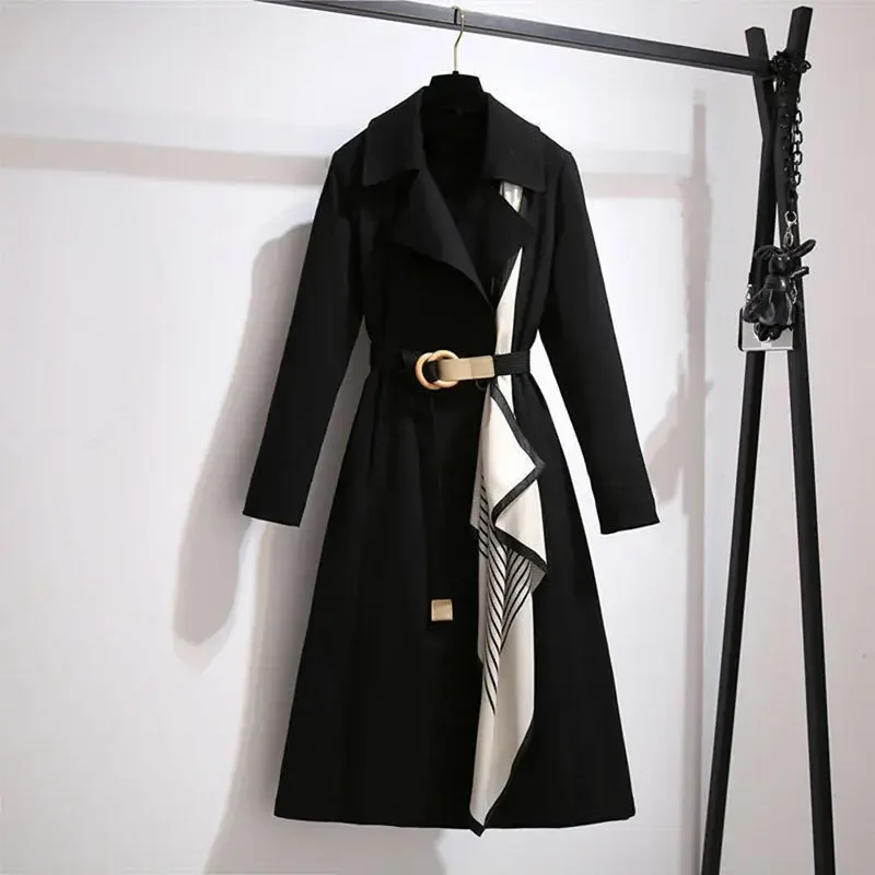 2024 Autumn/winter New Women's Clothing Stylish Age-reducing Medium-length Slimming Jacket Trendy Women's Trench