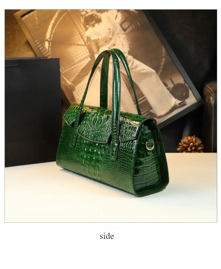 Bolso de mujer con estampado de cocodrilo, nuevo estilo 2026, bandolera de lujo ligero, bolso Boston de cuero de alta gama para mujer