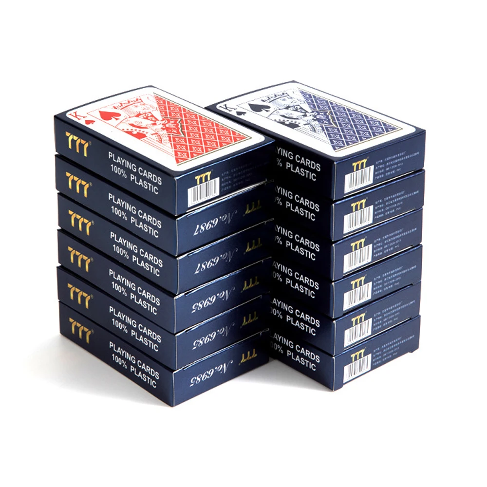 2 طوابق أوراق اللعب البلاستيكية الأحمر والأزرق مؤشر قياسي لعبة البوكر بطاقات السفر الطوابق بطاقات للمراهقين البالغين #4