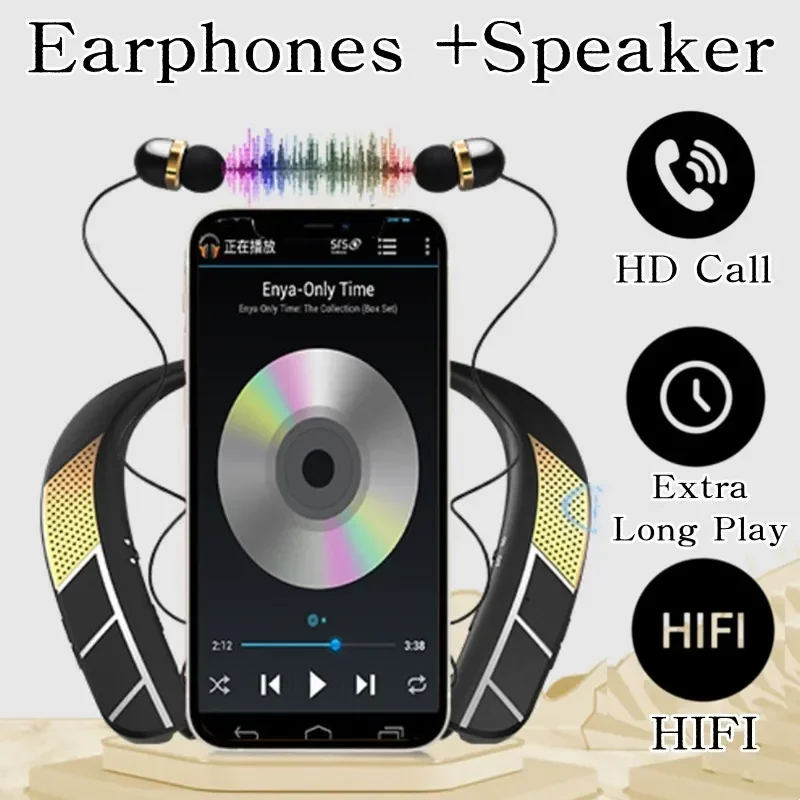 

Новые LZ-5 LZ-6Halter Neck Bluetooth наушники беспроводные наушники бас-наушники с шейным ремешком стерео спортивная гарнитура с микрофоном