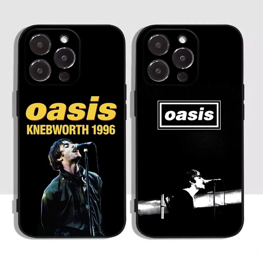 Phone Case For iPhone 15,14,13,12,11,Plus,Pro Max,XS,X,XR,SE,Mini,8,7 Soft Silicone O-Oasis-s Rock Band Black Cover