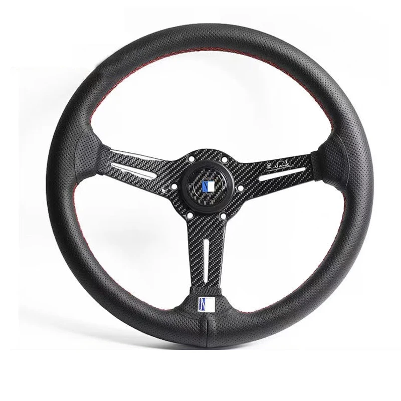 New ND racing modified quick release steering wheel 14inch Genuine Leather cabon fiber nd steering ND racing game steering wheel