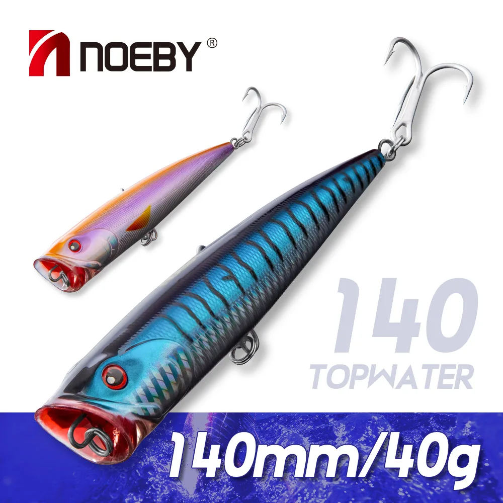 NOEBY Popper Fishing Lures 140mm 40g Topwater Wobblers Floating Artificial Big Game Hard Bait for Tuna Surf Fishing Tackle Lure