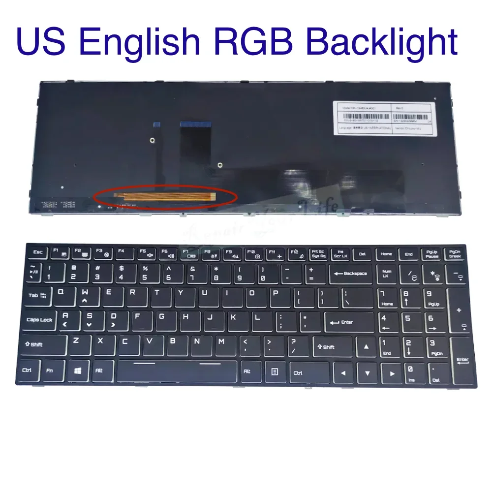 US RGB Backlit Keyboard for Thunderobot ST-Pro ST Pro Pro-P1 Pro-P1A Pro-P1b P10, Clevo P650HS P650RS Sager NP8155 NP8156 NP8157