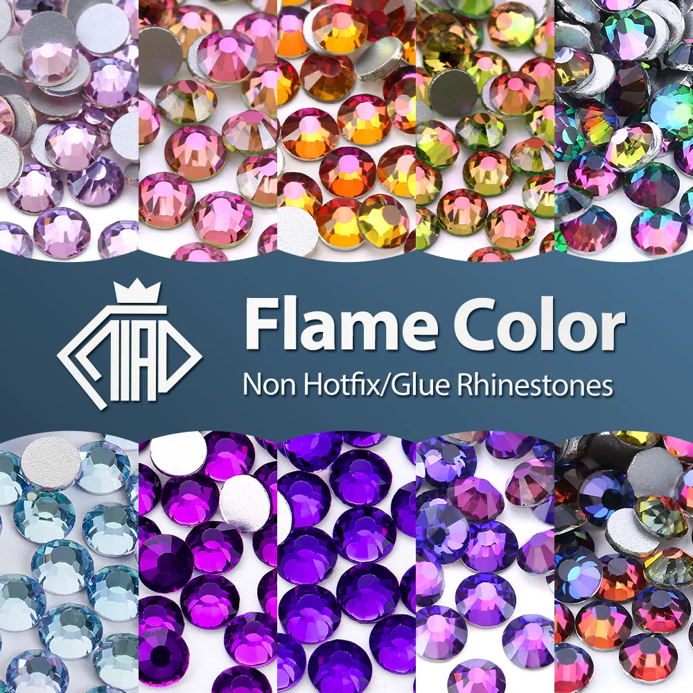 QIAO SS6-SS30 Volcano Strass Glitzer Nagelkristalle Glas Nicht-Hotfix Silber Flachboden Glaskristalle Dekorationen DIY – Detail 1