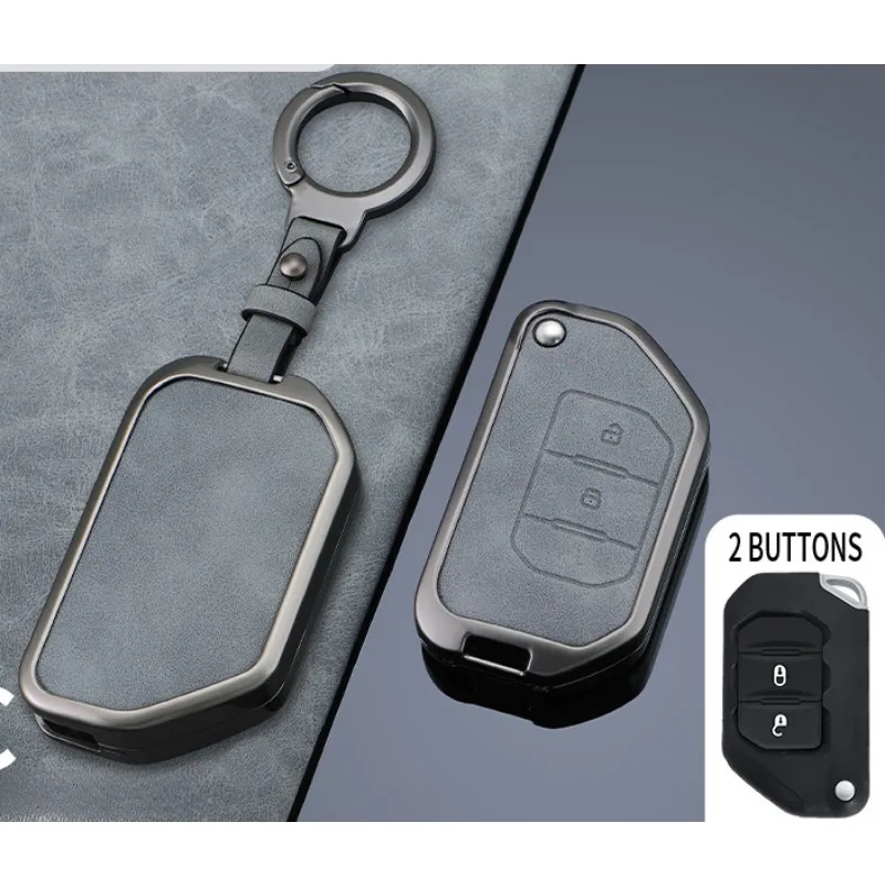 

Zinc Alloy 2 3 4 Button Flip RemoteCar Key Case Cover For Jeep Gladiator JT Sahara JLU Wrangler JL Rubicon 2018 2019