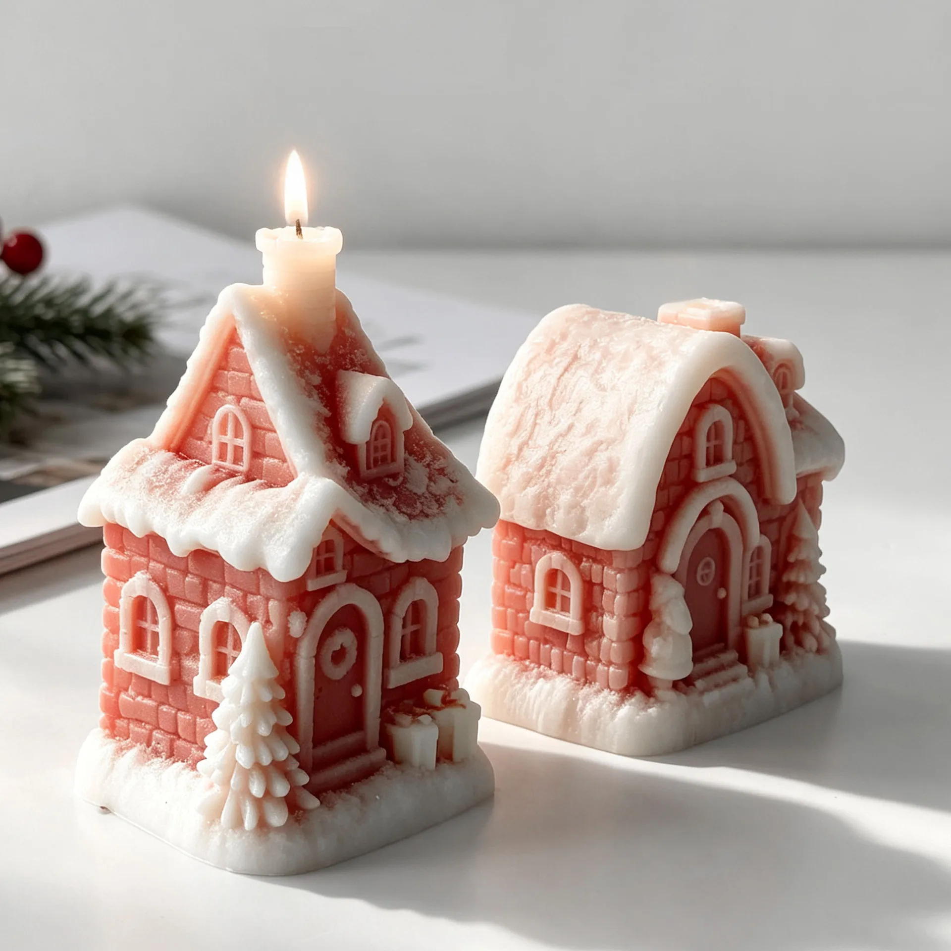 Christmas Snow House Silicone - огляд і ціна Xmas Candle Making